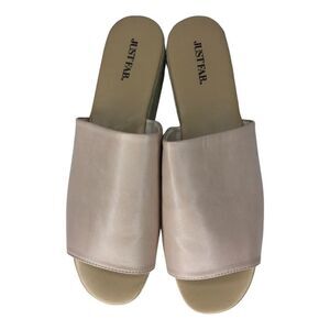 JustFab Sun Daze Pale Pink Slides Platform Espadrilles Size 10